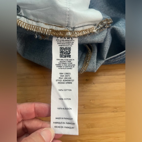 EUC FRAME- Two Tone Reconstructed Denim Skirt. Size 31 - Picture 8 of 12